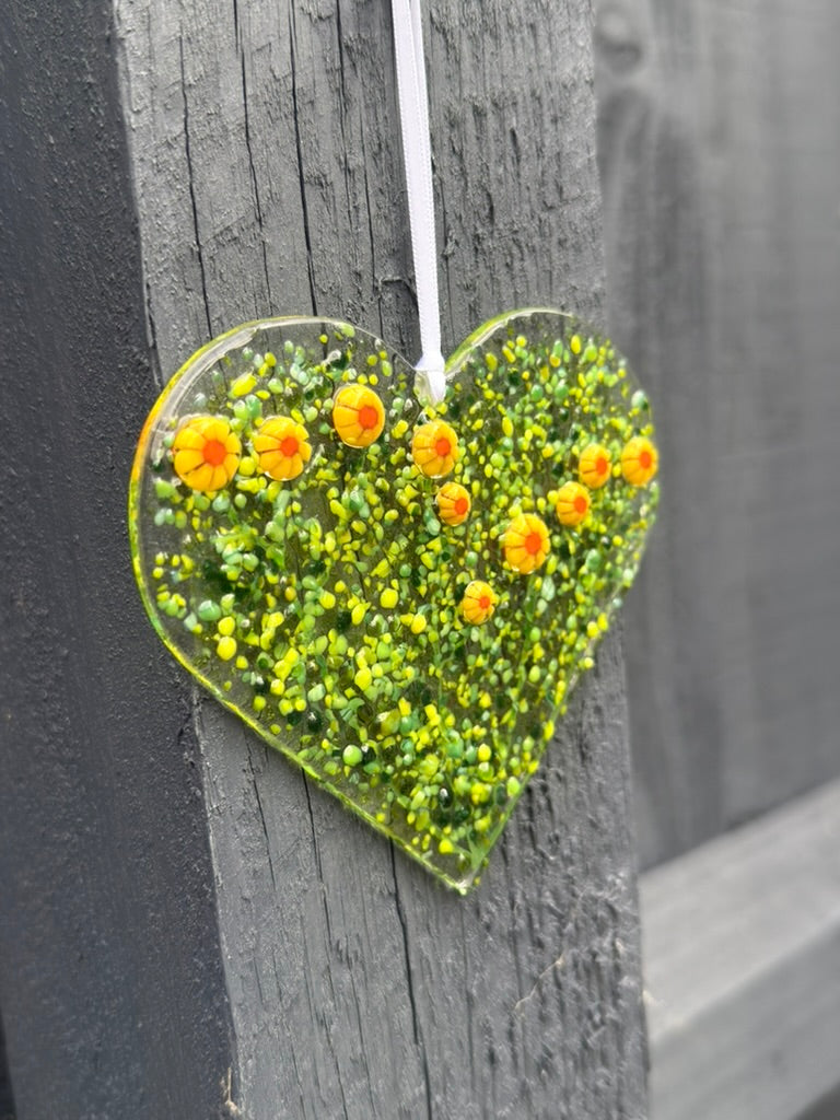 Sunflower Hanging Heart Decoration
