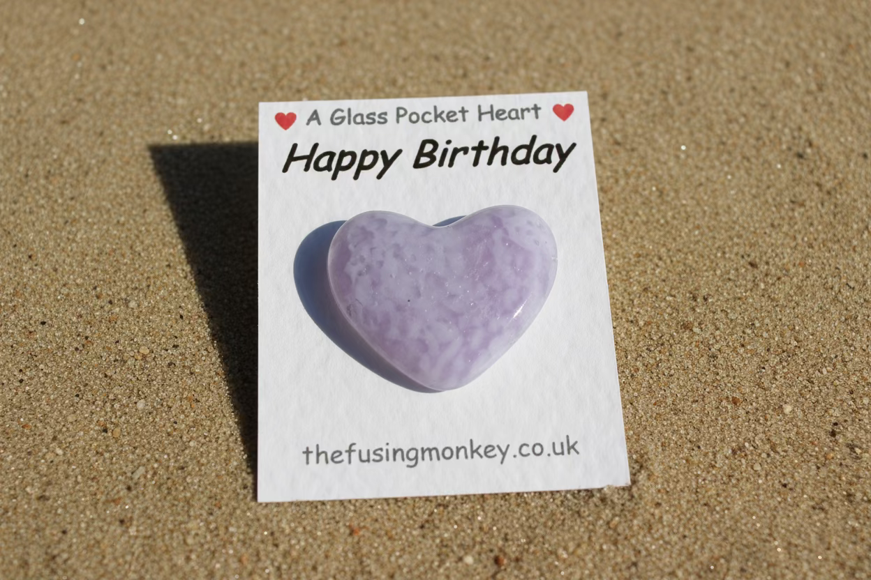 Handmade Fused Glass Pocket Heart