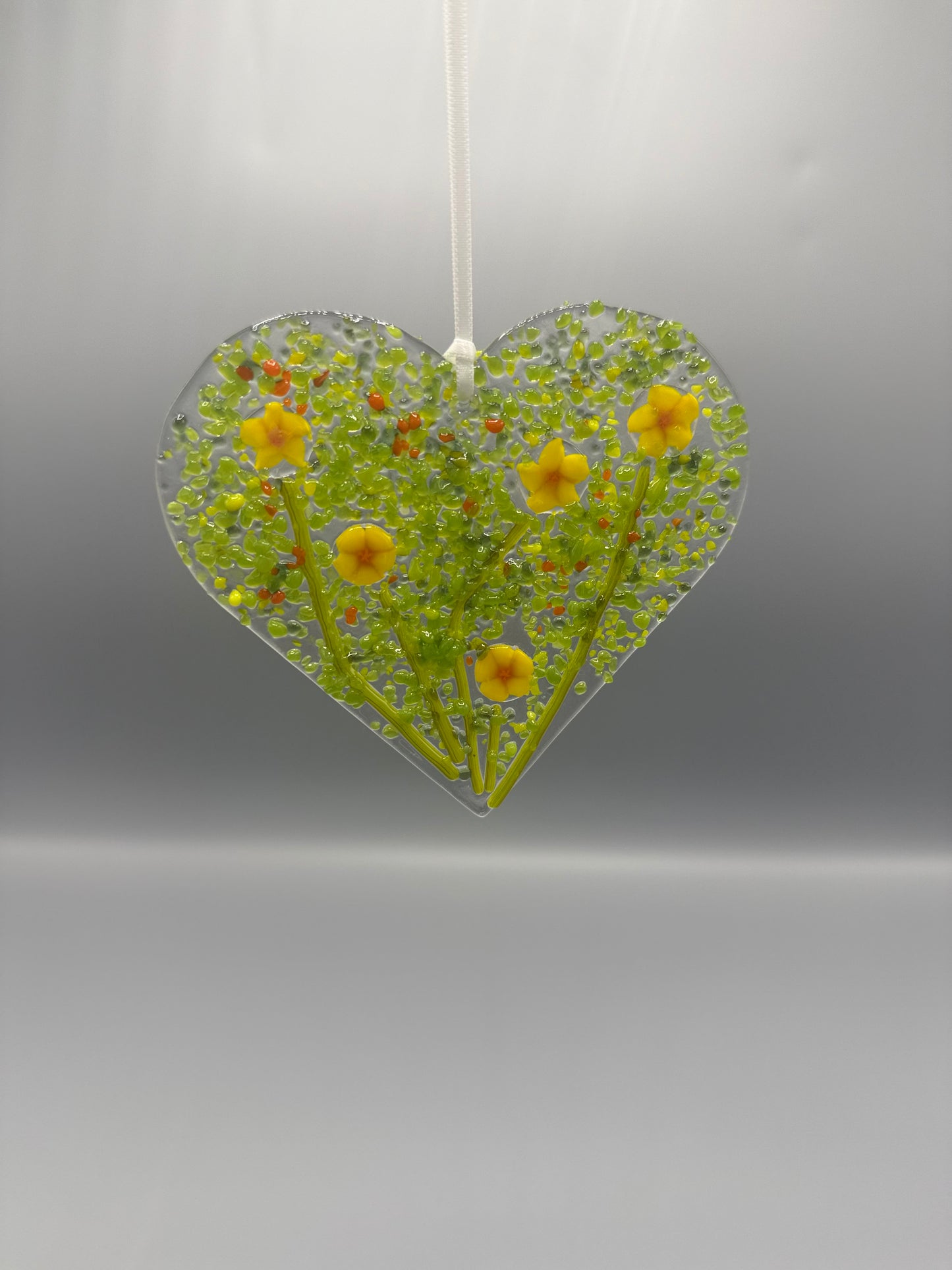 Yellow Flower Hanging Heart Decoration