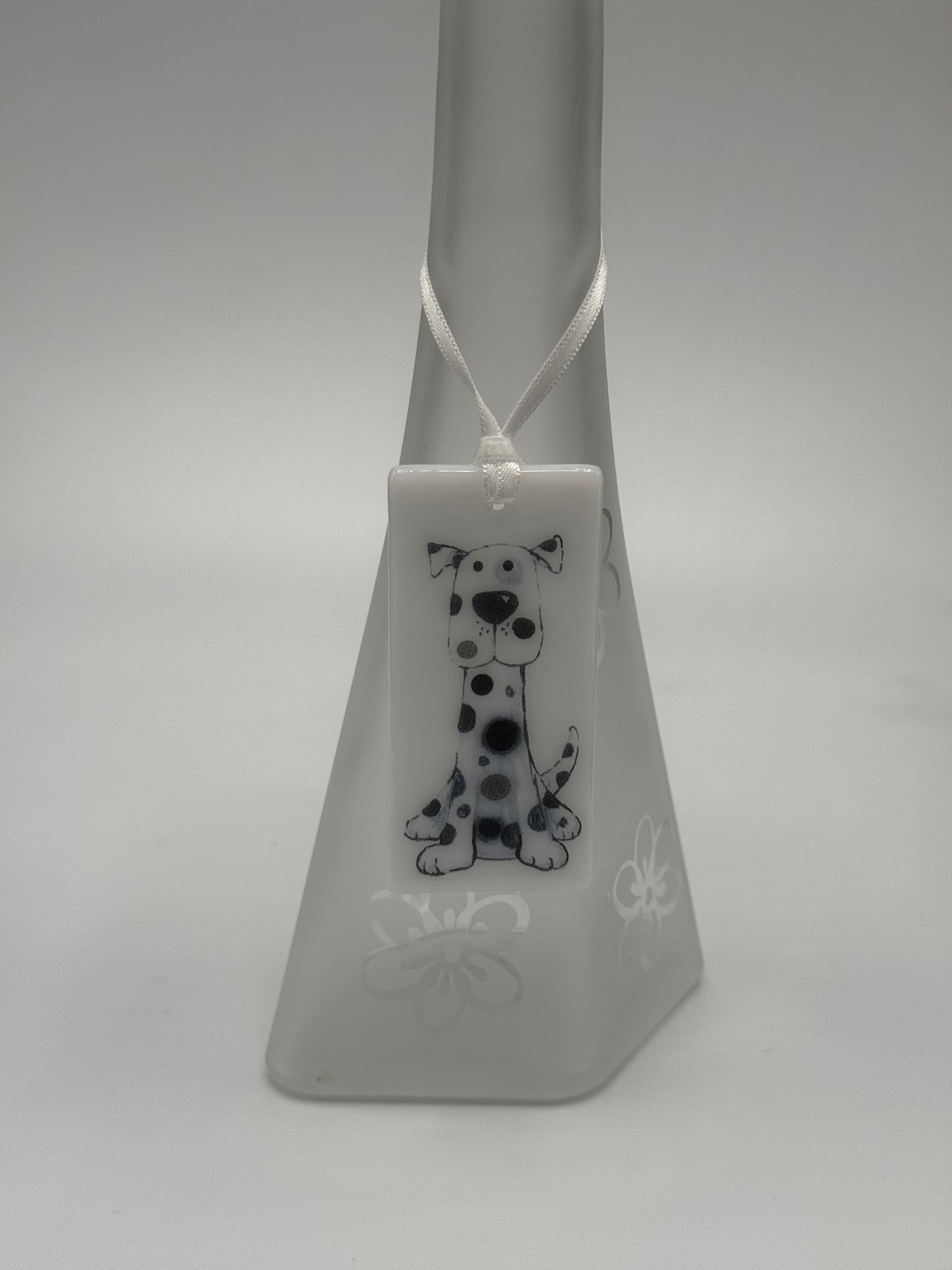 Card with a glass Dog Hanging Decoration Gift B