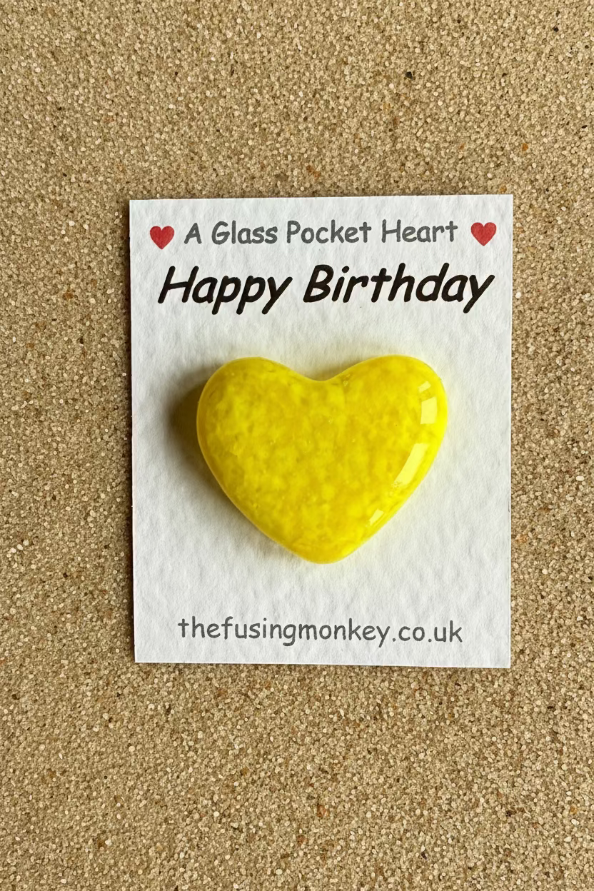 Handmade Fused Glass Pocket Heart