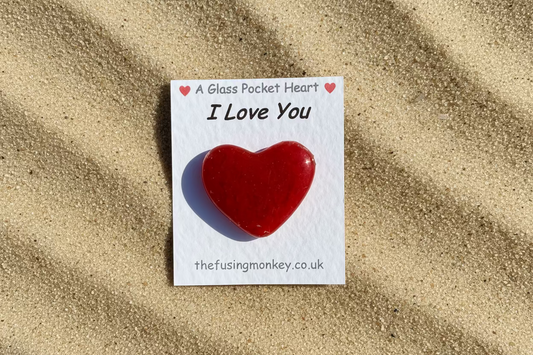Handmade Fused Glass Pocket Heart