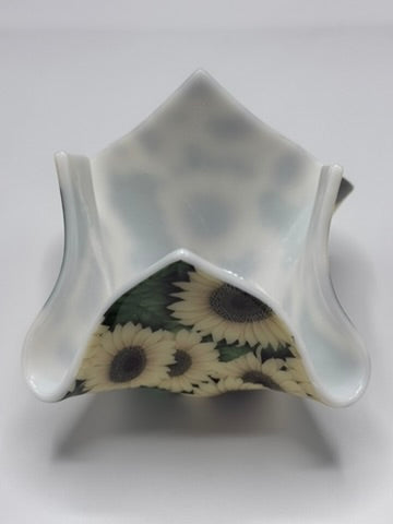 Bright Sunflower Tealight Holder Fused Glass