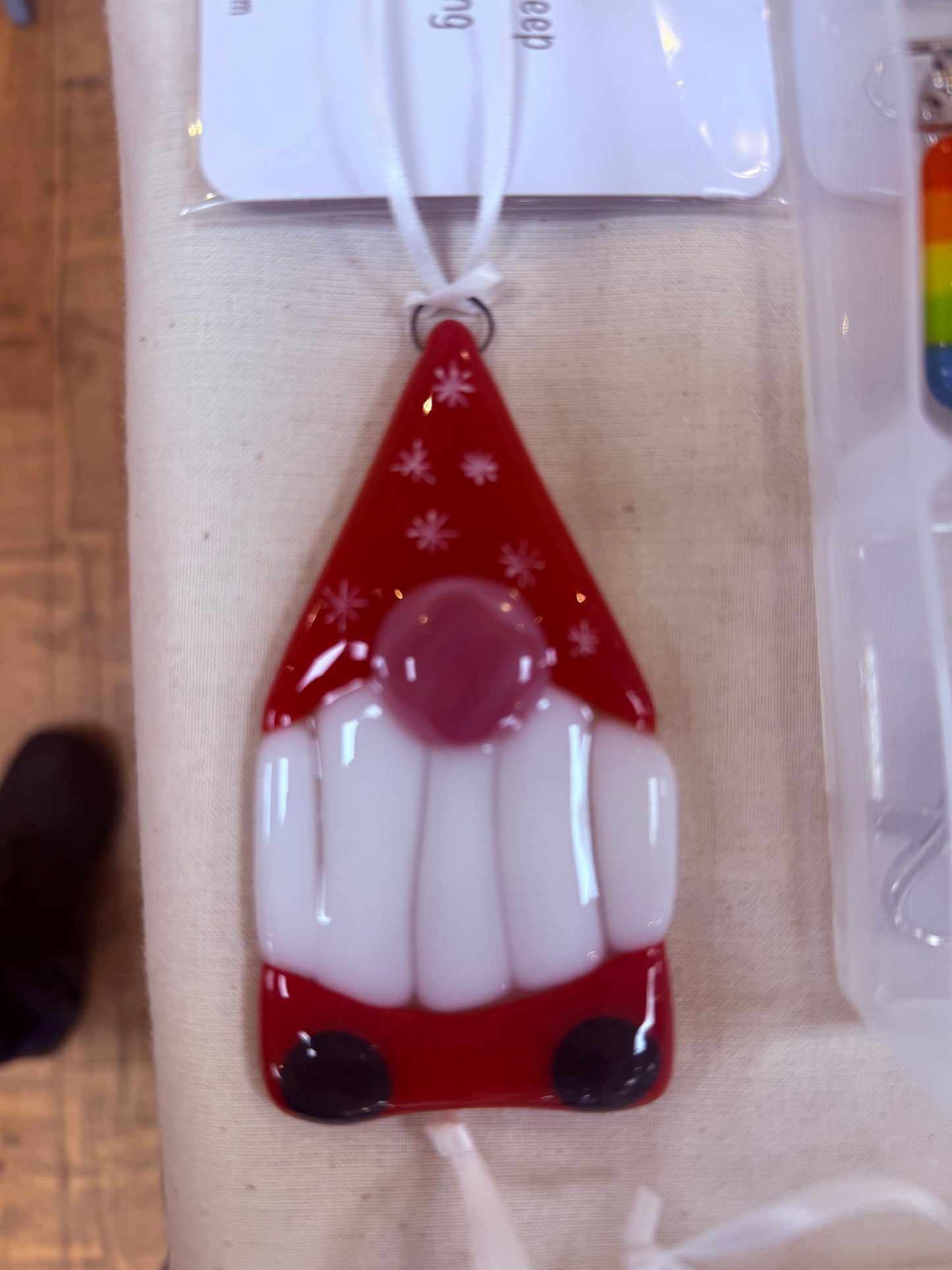 Gonk Fused Glass Christmas decoration