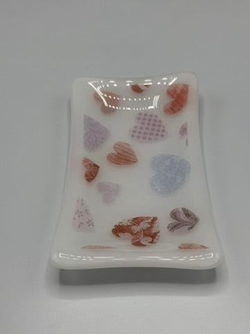 Heart Soap Dish Fused Glass Small