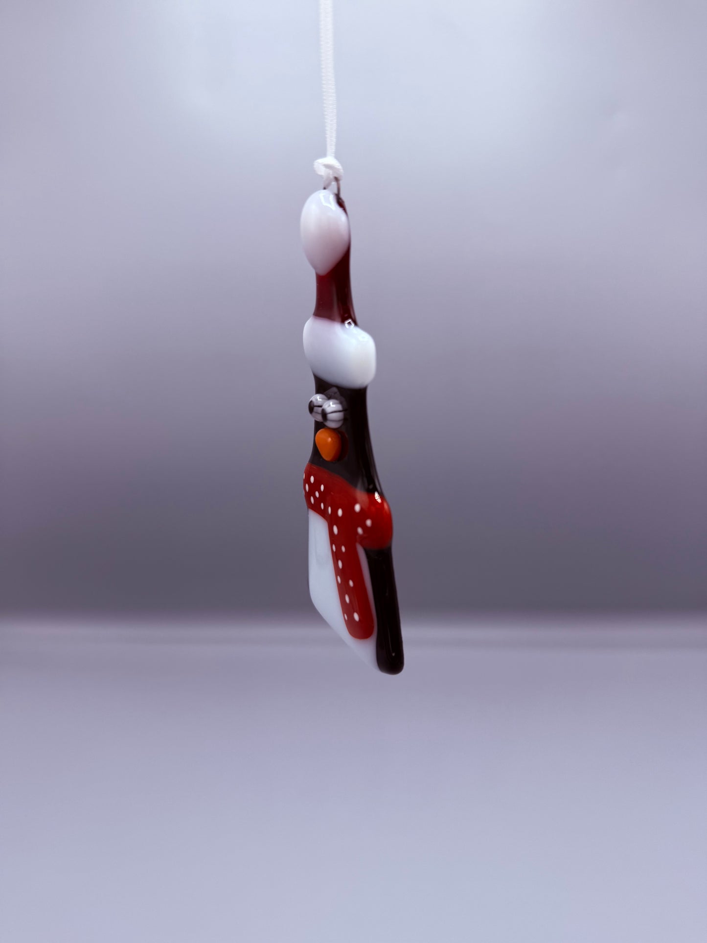 Penguin Fused Glass Christmas decoration
