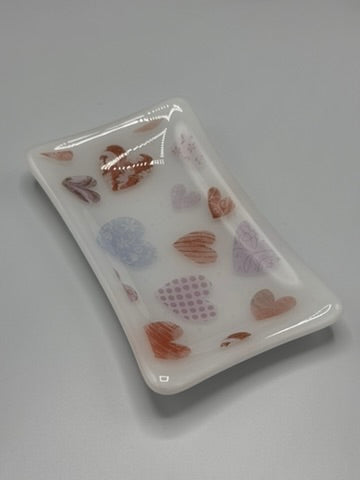 Heart Soap Dish Fused Glass Small