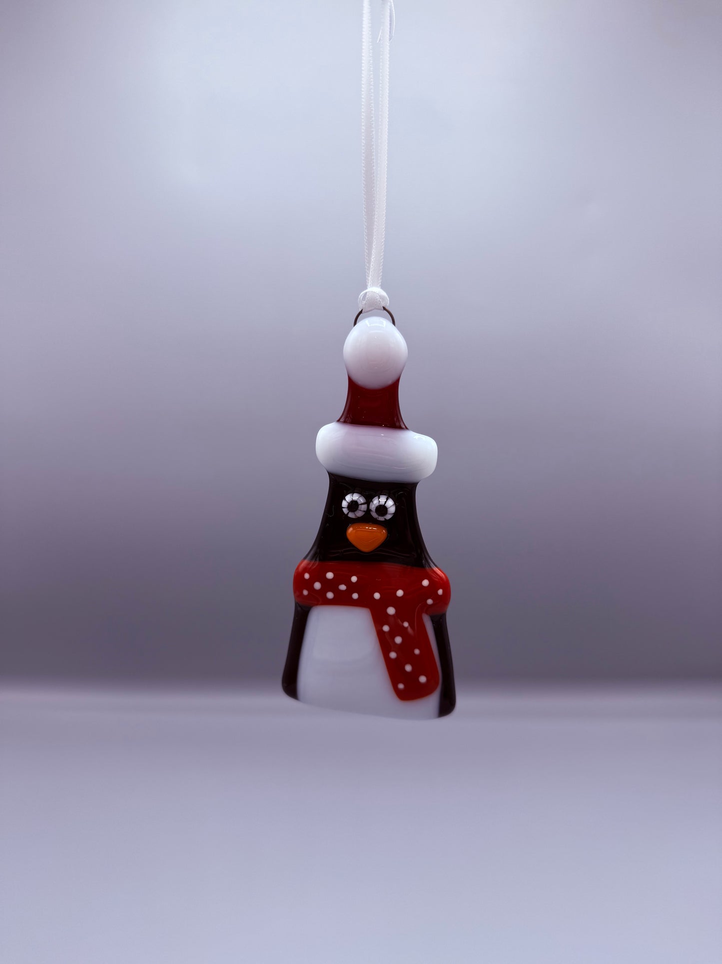 Penguin Fused Glass Christmas decoration