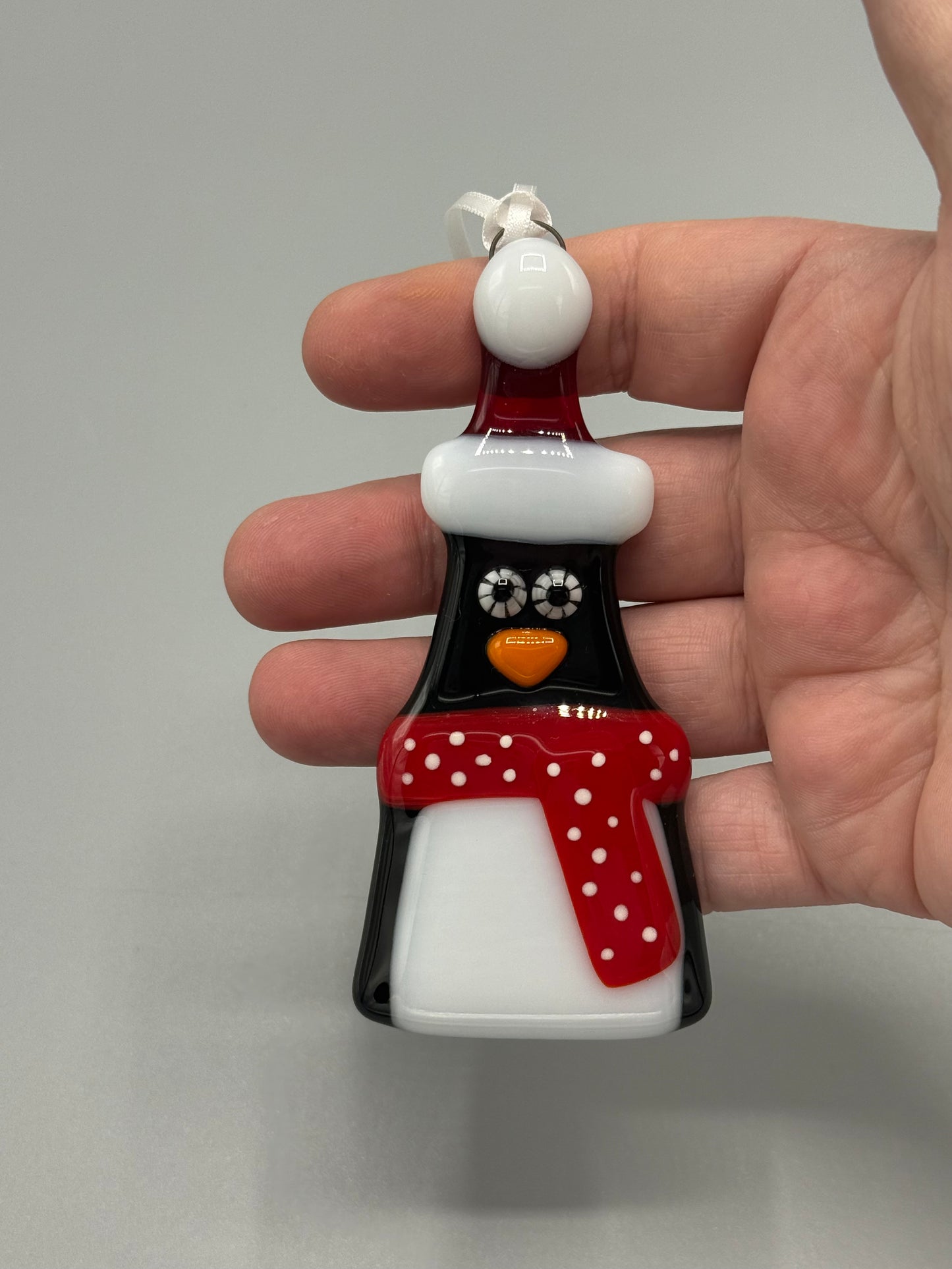 Penguin Fused Glass Christmas decoration