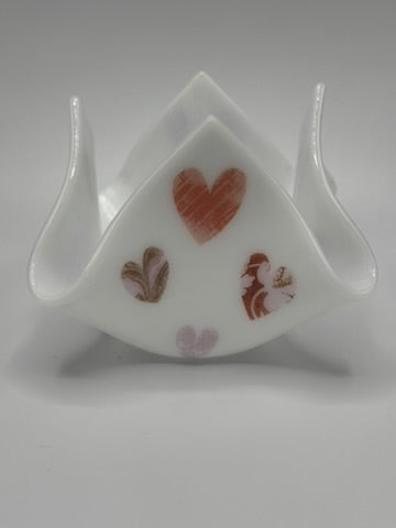 Heart Tealight Holder Fused Glass A