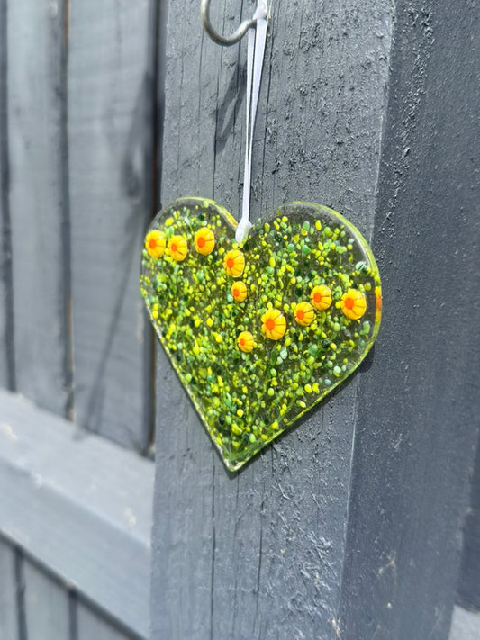 Sunflower Hanging Heart Decoration