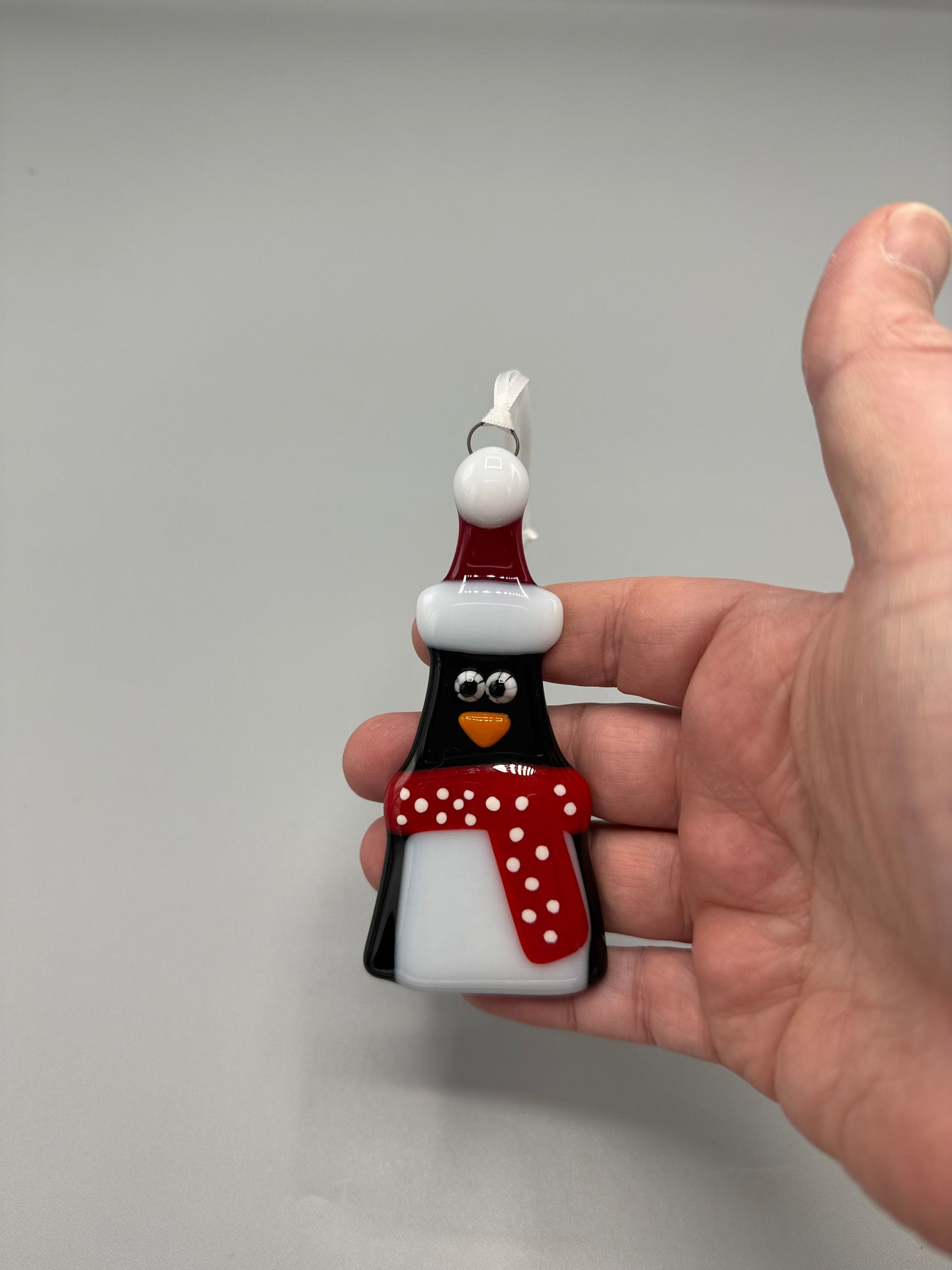 Penguin Fused Glass Christmas decoration