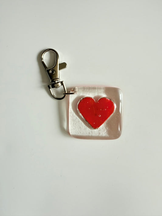 Red heart keyring