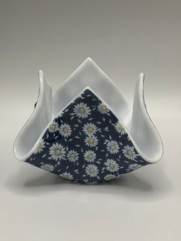 Daisy Tealight Holder Fused Glass