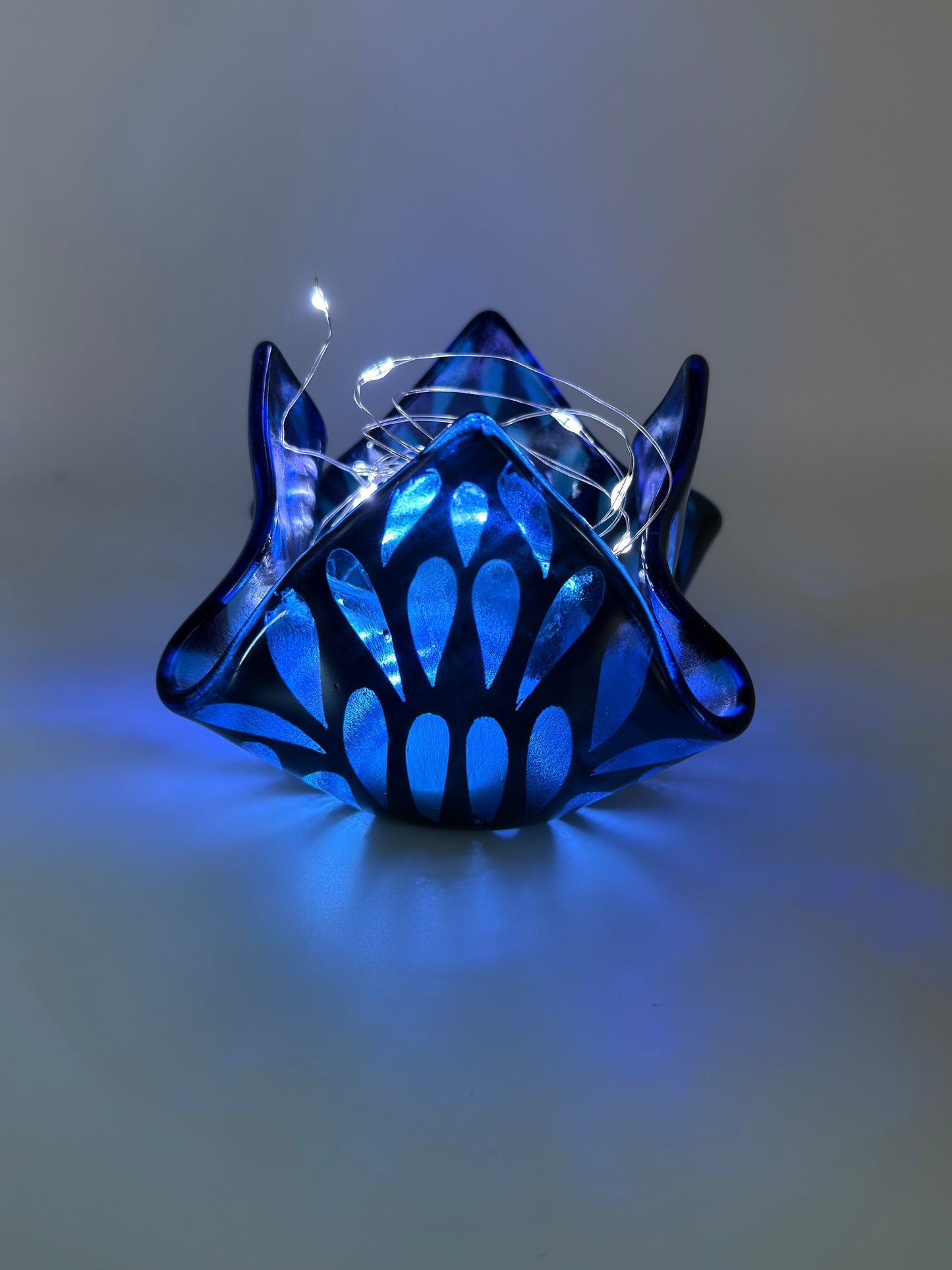 Fused Glass Bleu Tealight Holder