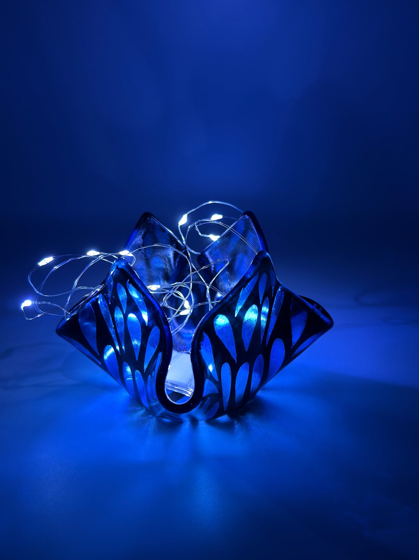 Fused Glass Bleu Tealight Holder