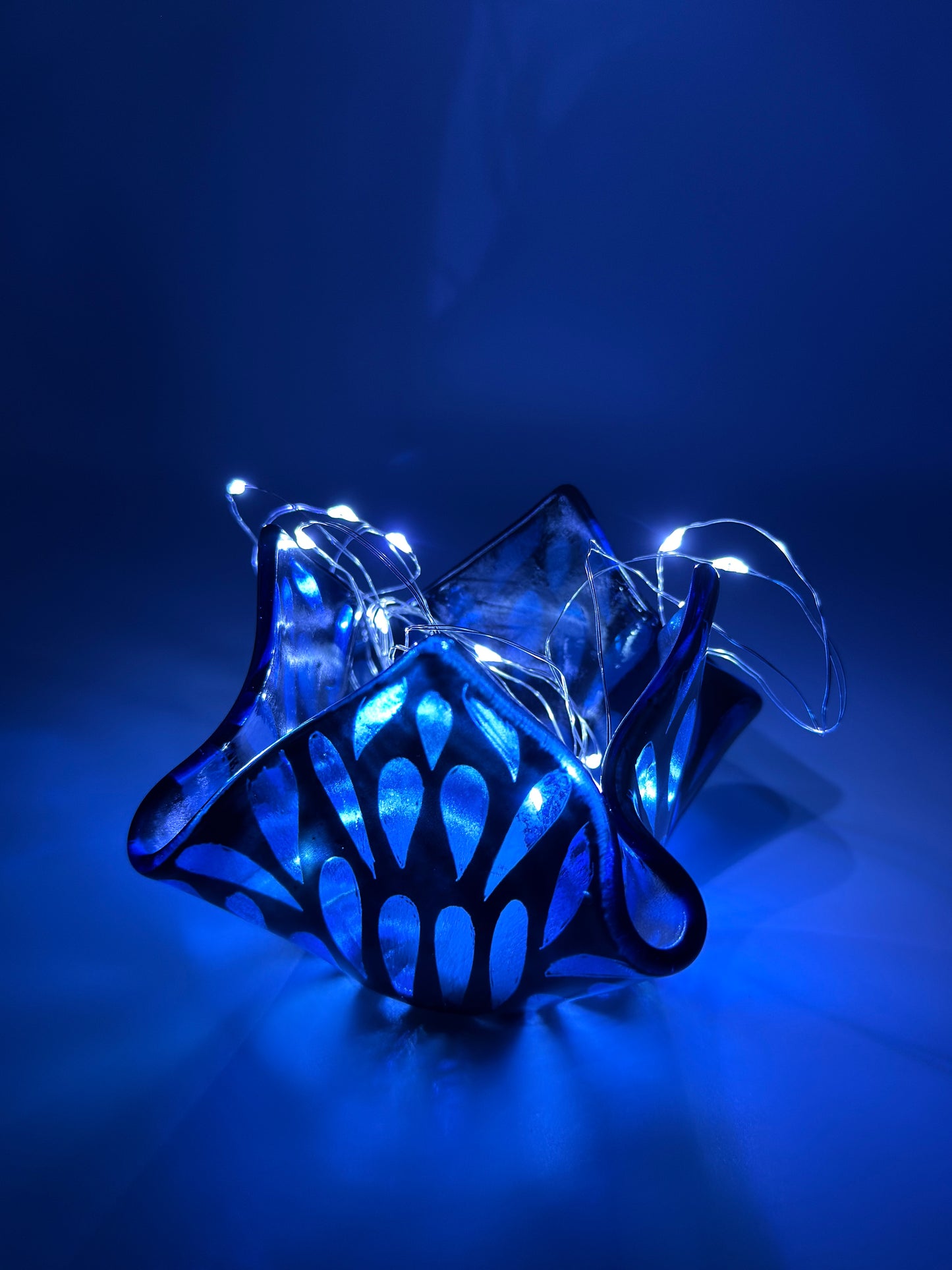 Fused Glass Bleu Tealight Holder