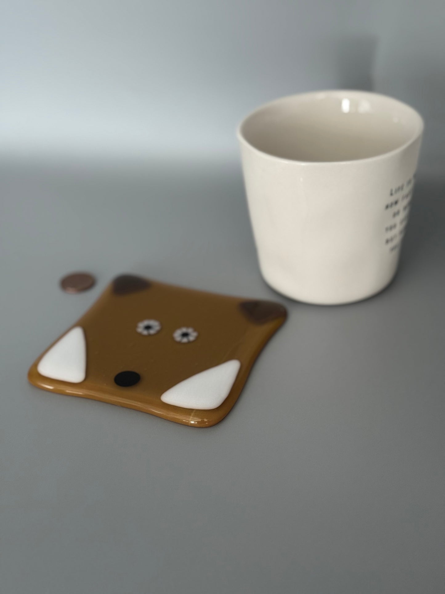 Woodland Fox Fused Glass Coaster