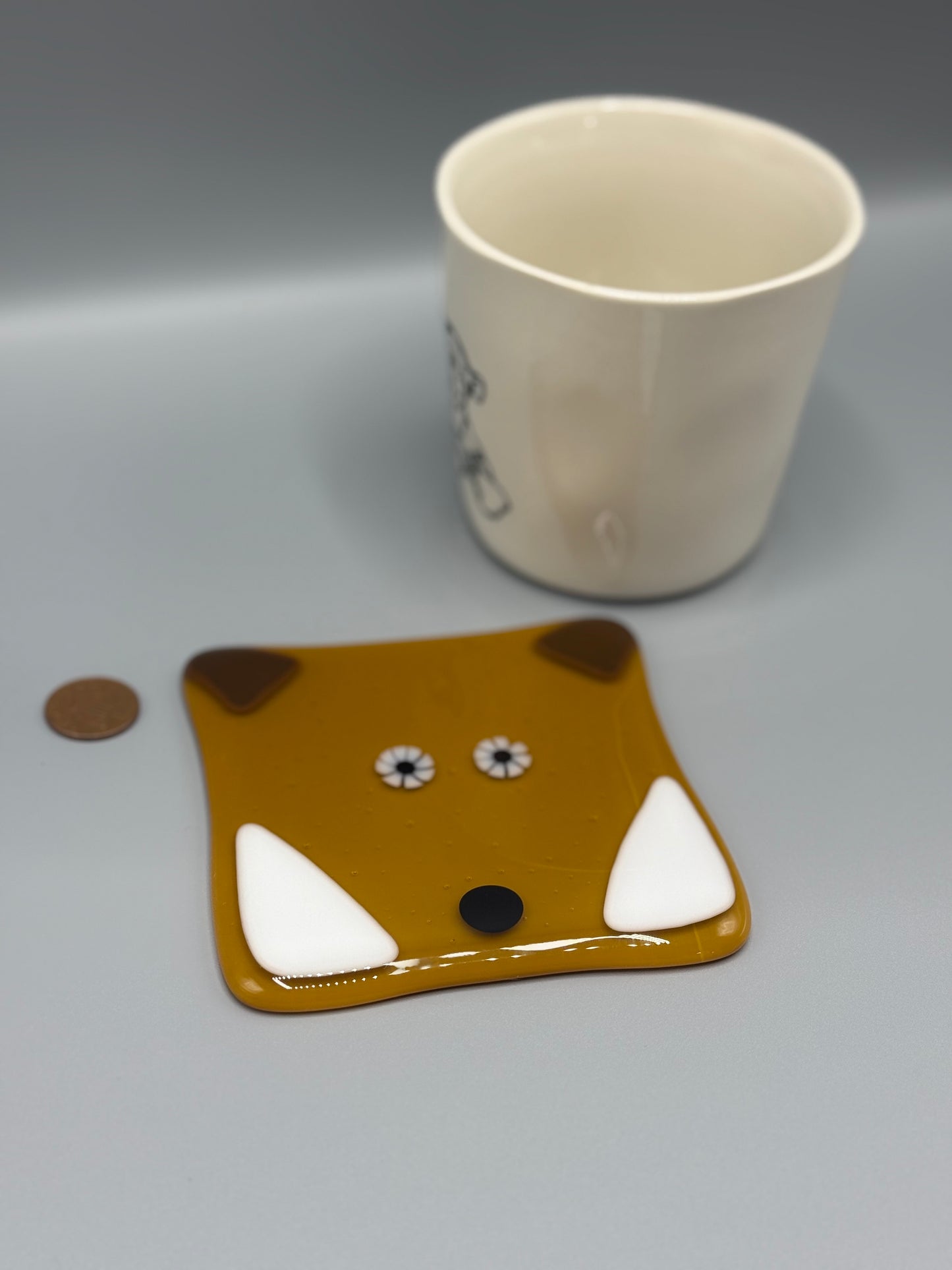 Woodland Fox Fused Glass Coaster