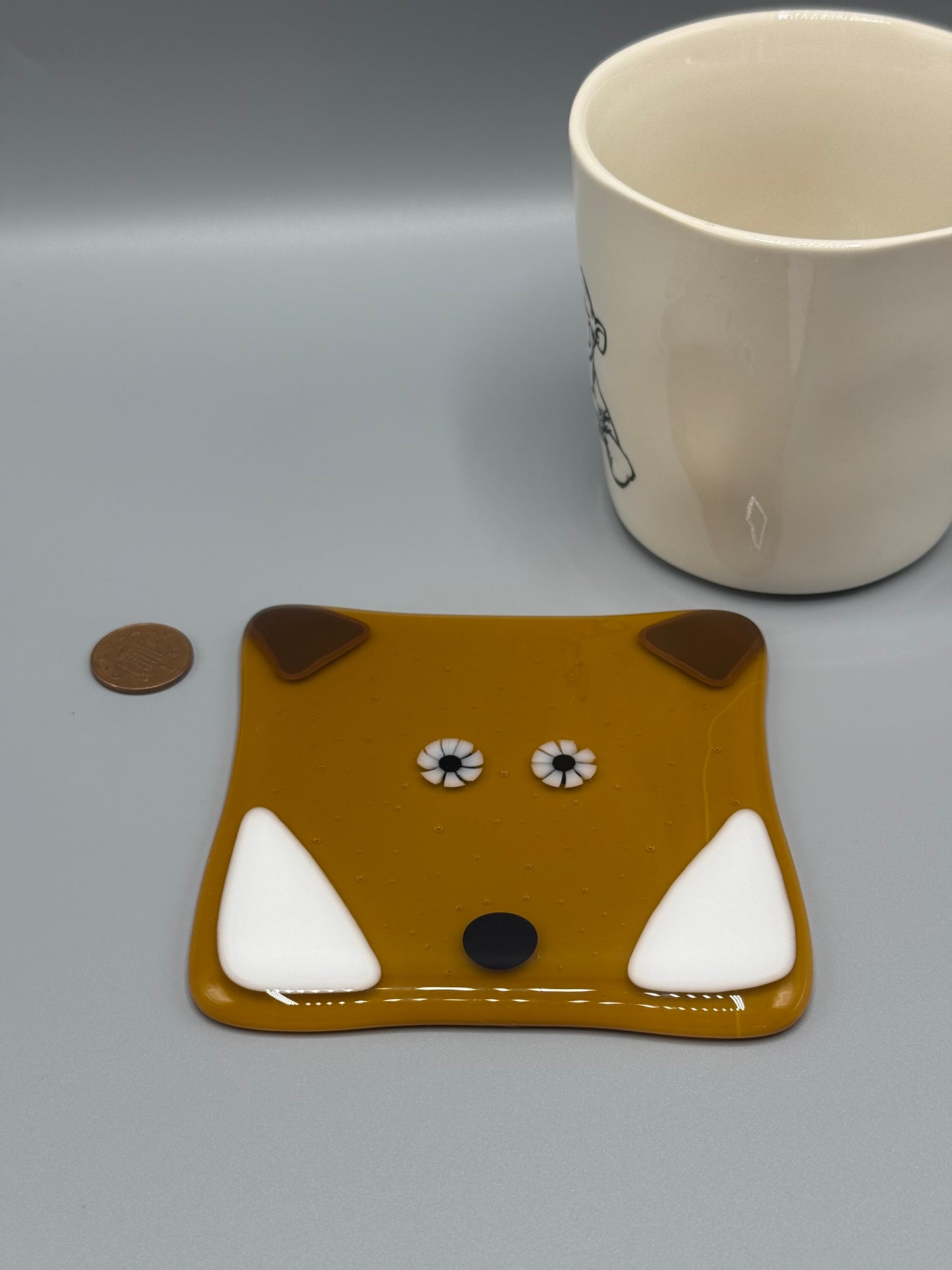 Woodland Fox Fused Glass Coaster