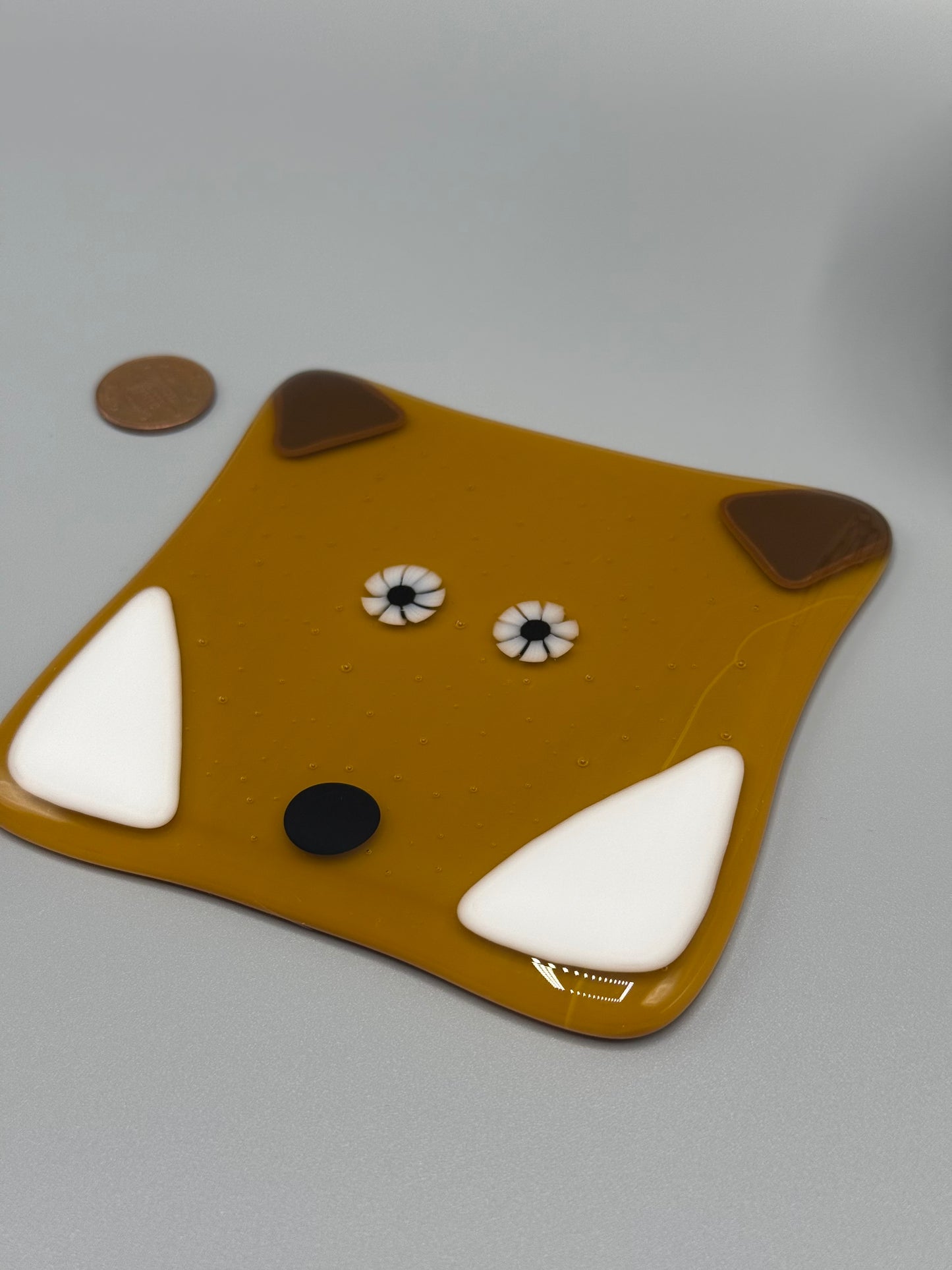 Woodland Fox Fused Glass Coaster