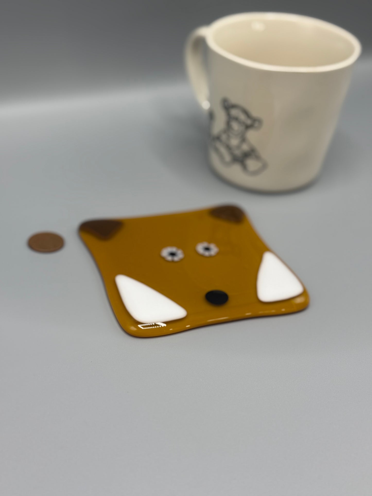 Woodland Fox Fused Glass Coaster