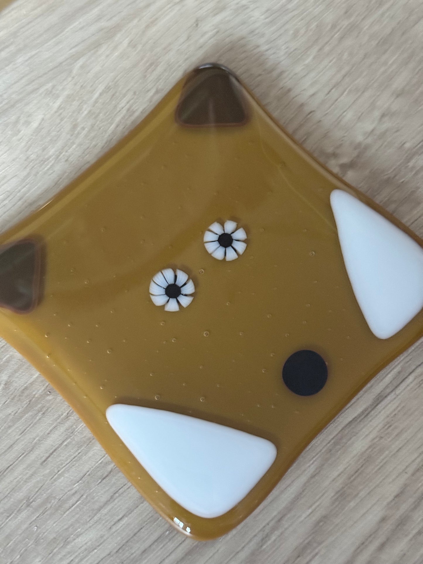 Woodland Fox Fused Glass Coaster