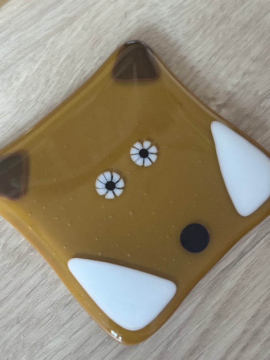 Woodland Fox Fused Glass Coaster