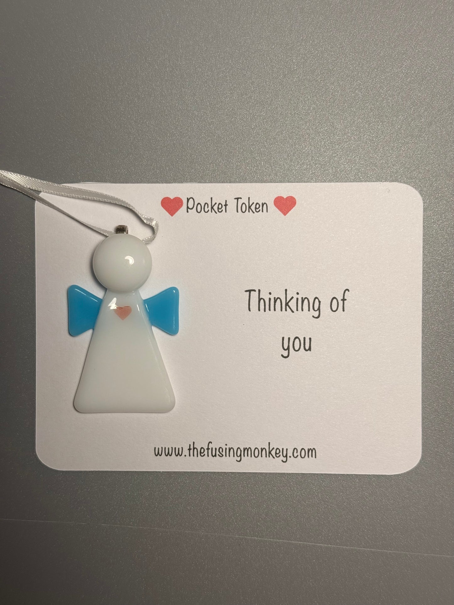 Thinking of You Angel Glass Token