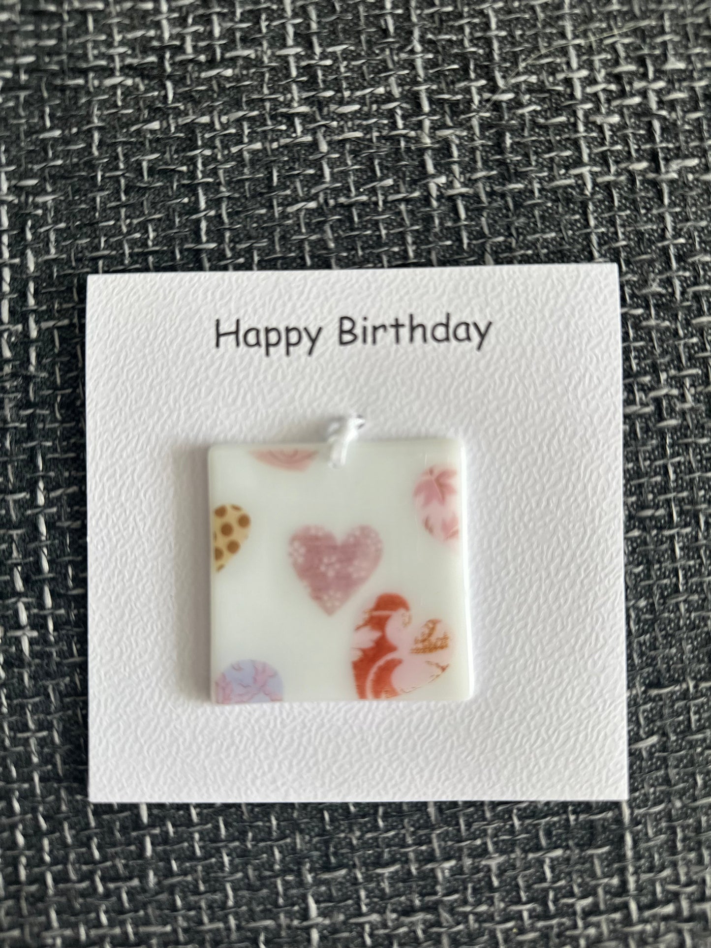 Card with a glass Beach Hut Hanging Decoration Gift