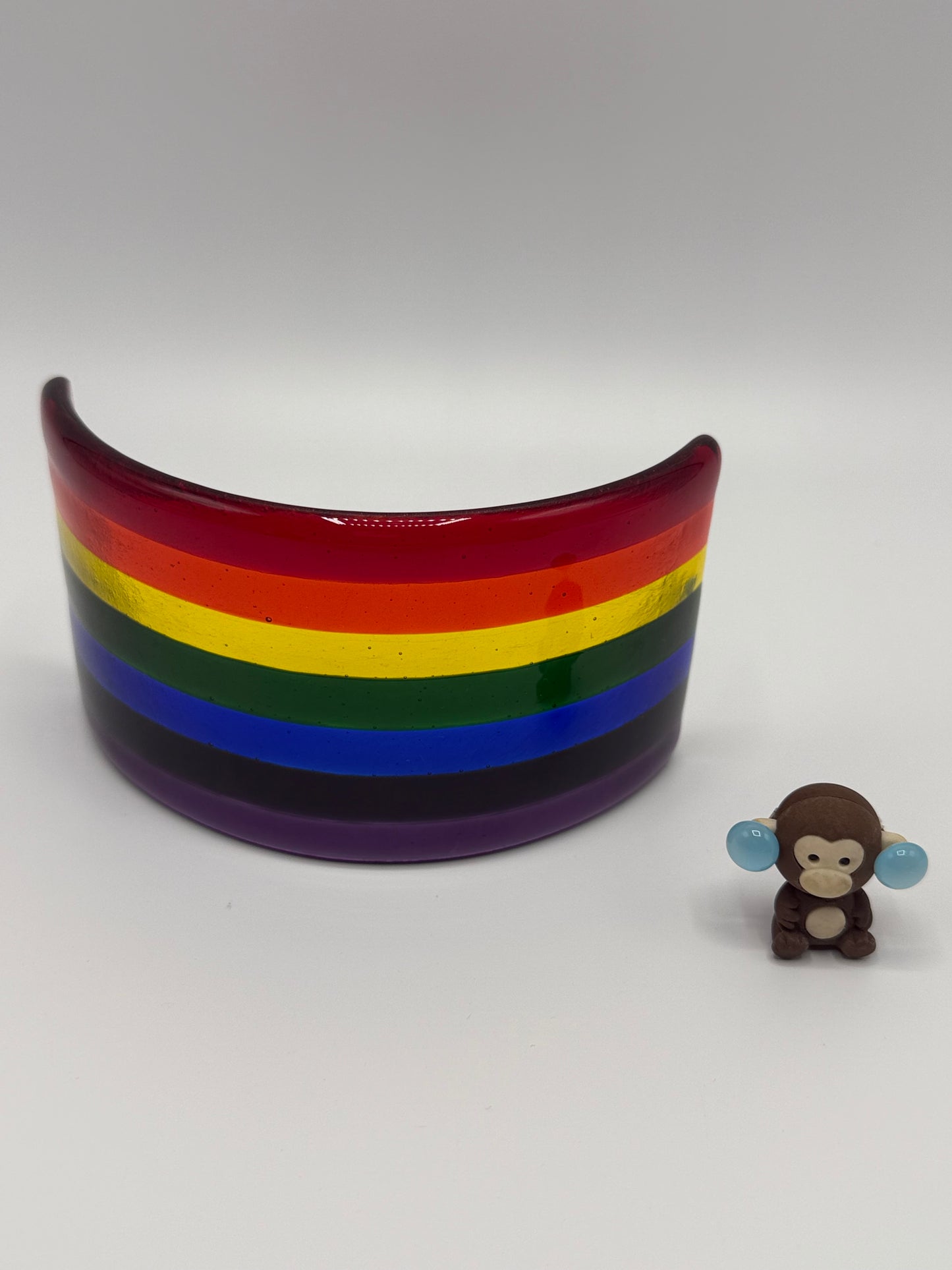 Rainbow Curve  vibrant colour dynamic energy Translucent  Fused Glass