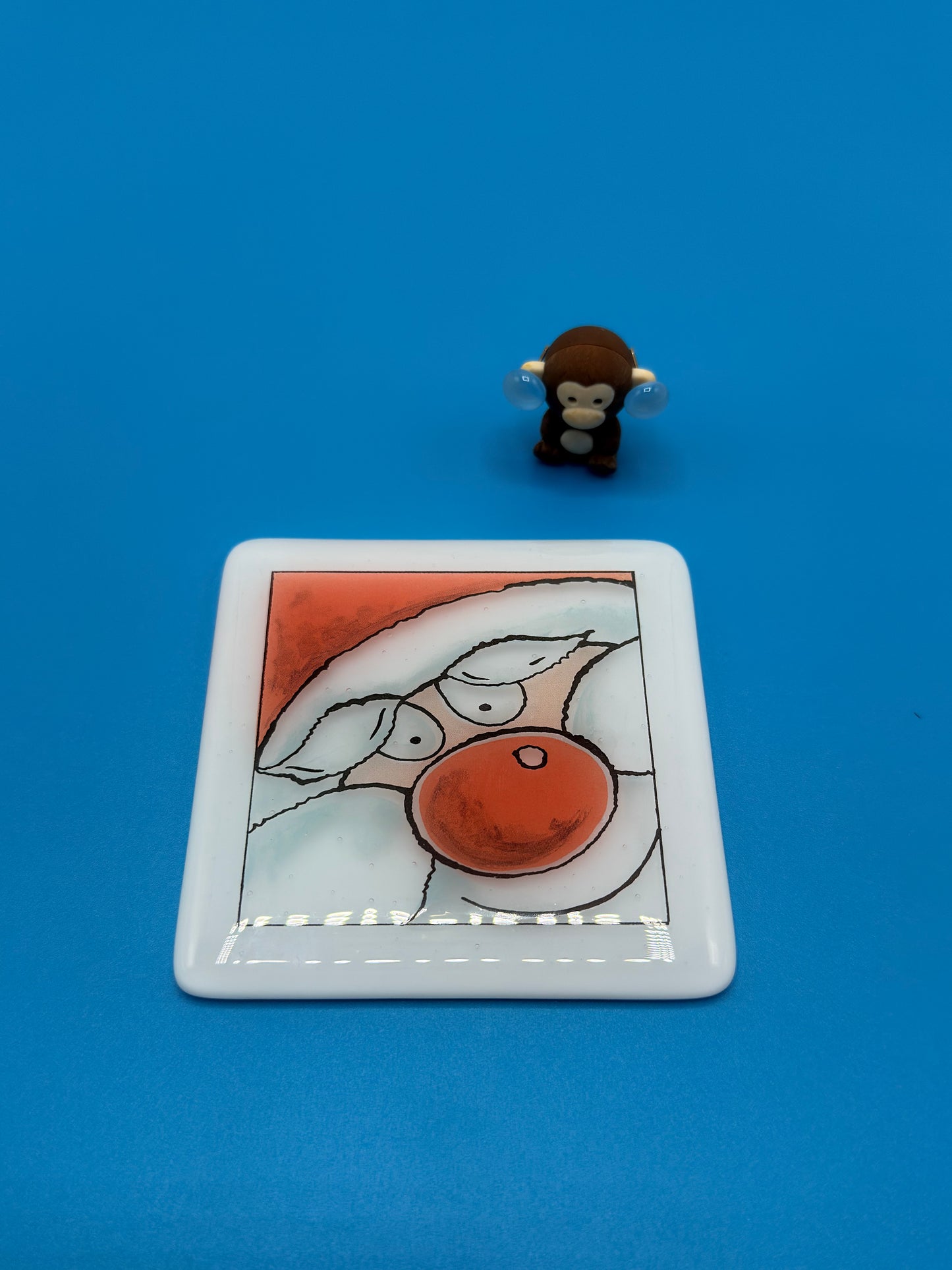Santa Fused Glass Coaster Christmas