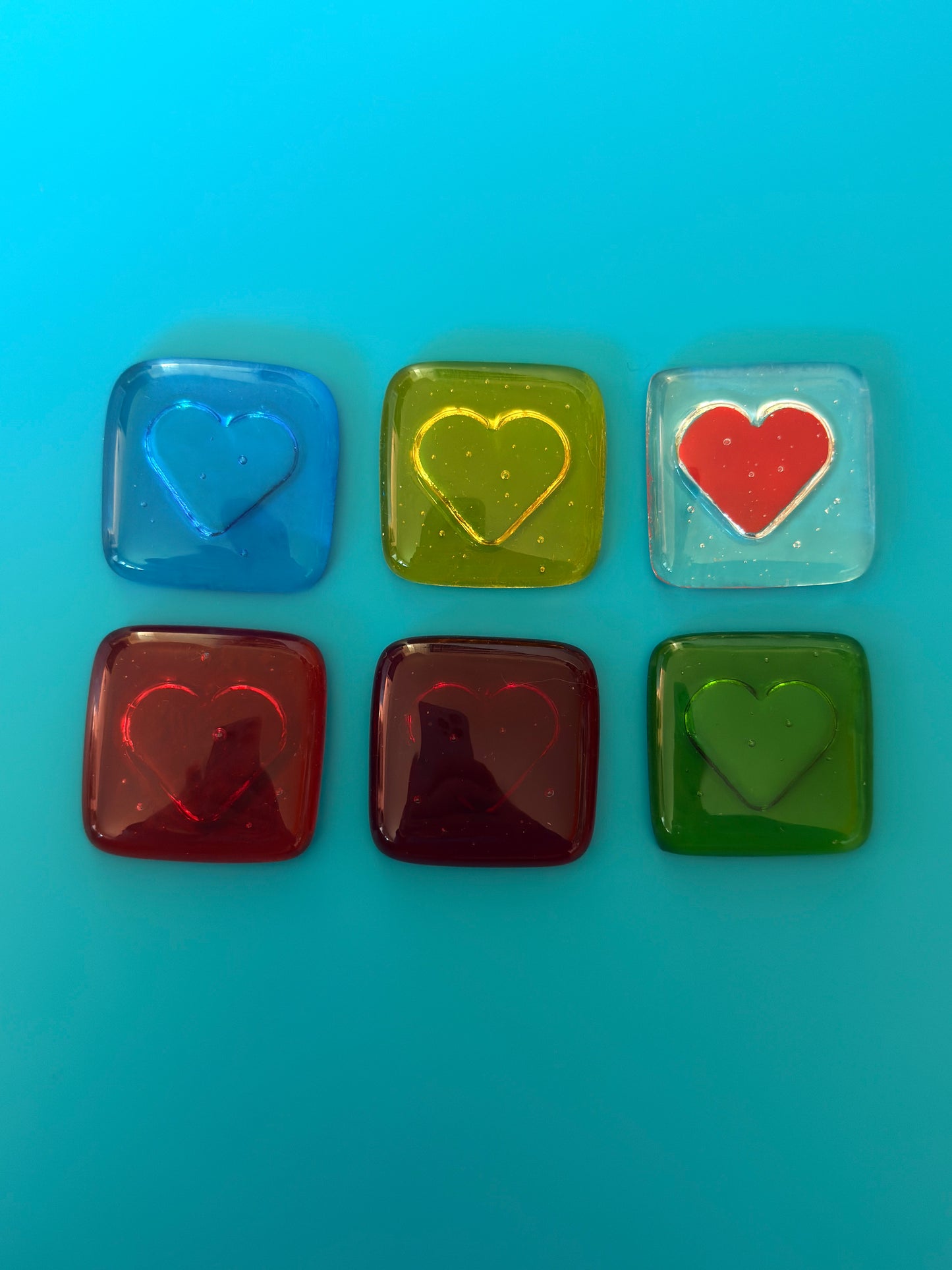 Tactile Translucent Glass Heart Pocket Token Gifts