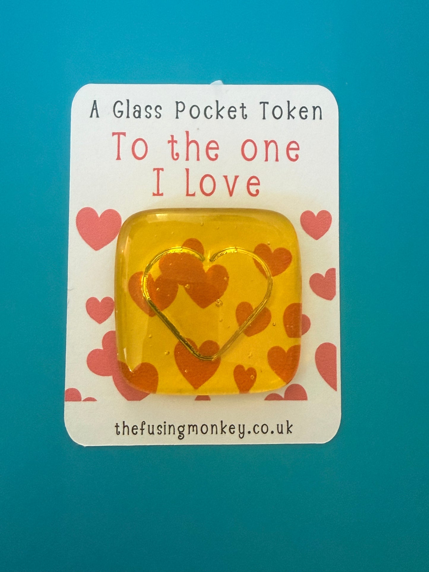 Tactile Translucent Glass Heart Pocket Token Gifts