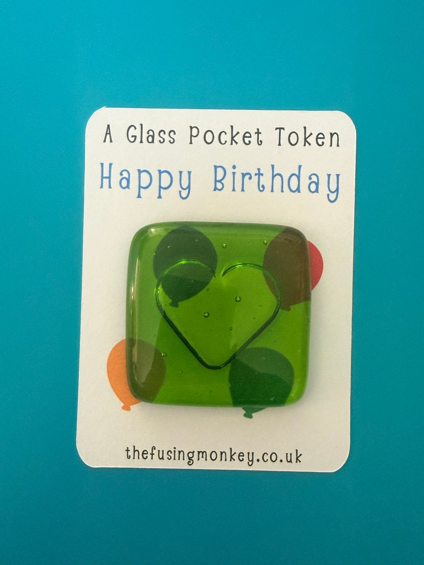 Tactile Translucent Glass Heart Pocket Token Gifts
