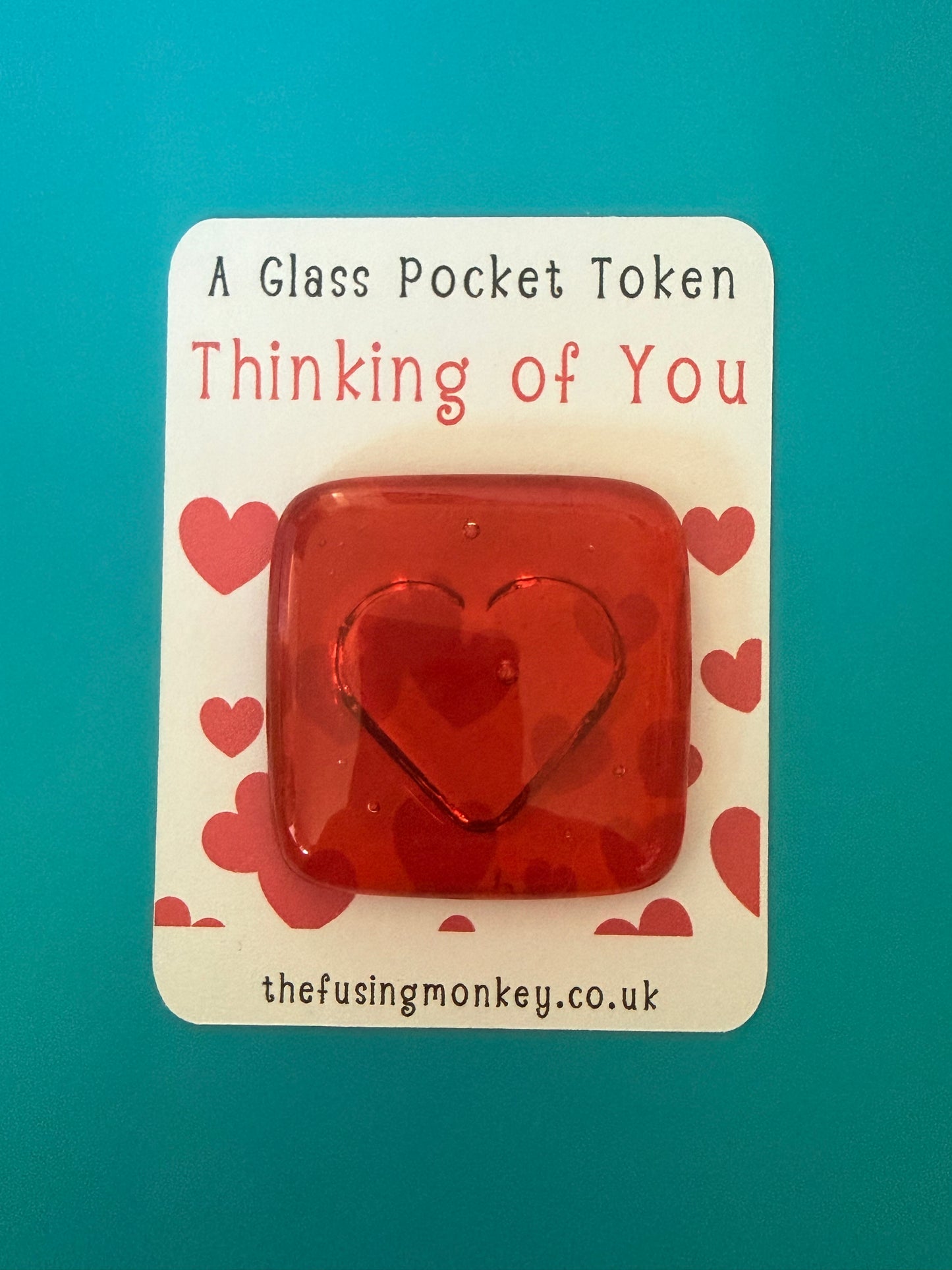 Tactile Translucent Glass Heart Pocket Token Gifts