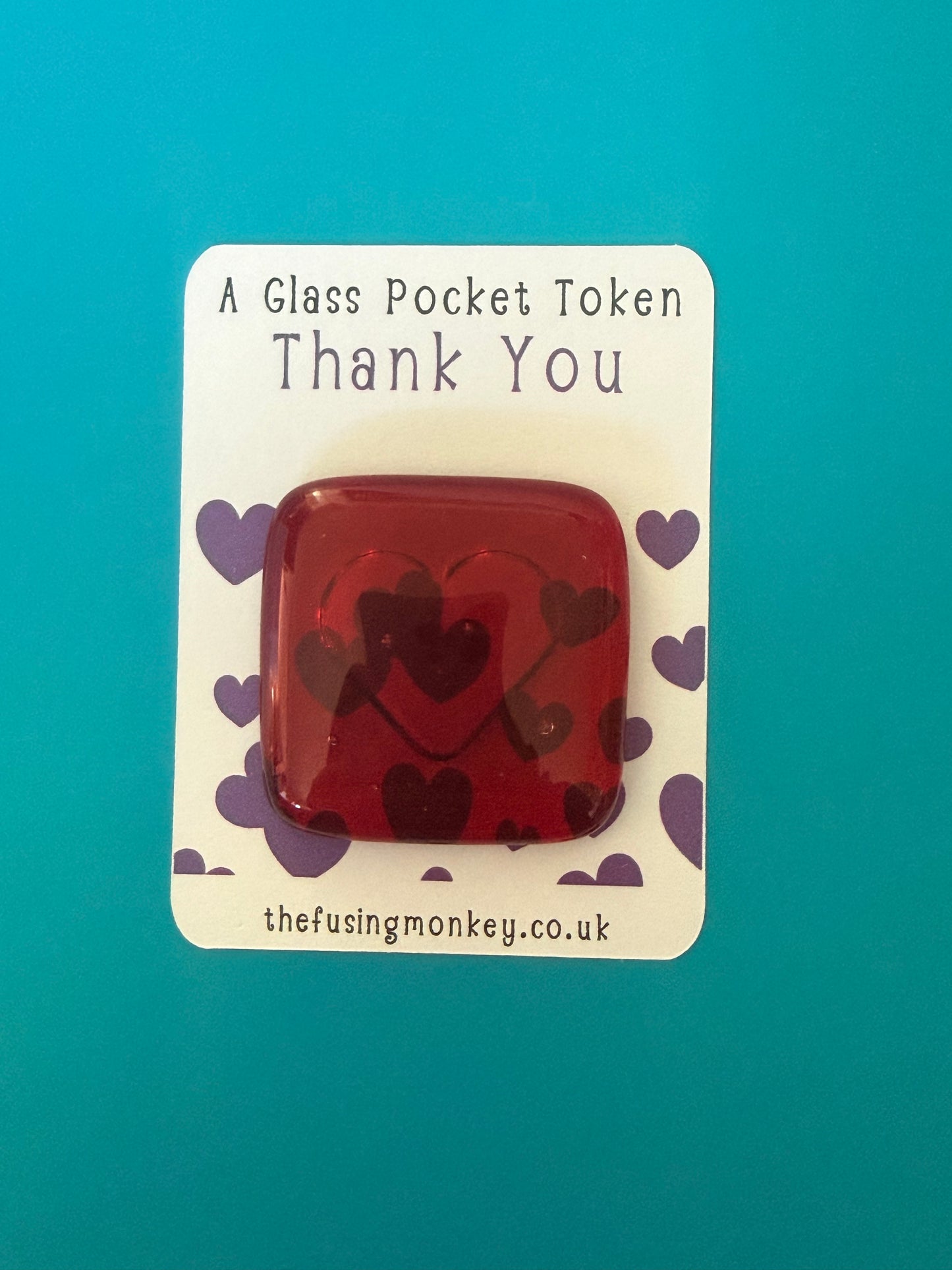 Tactile Translucent Glass Heart Pocket Token Gifts