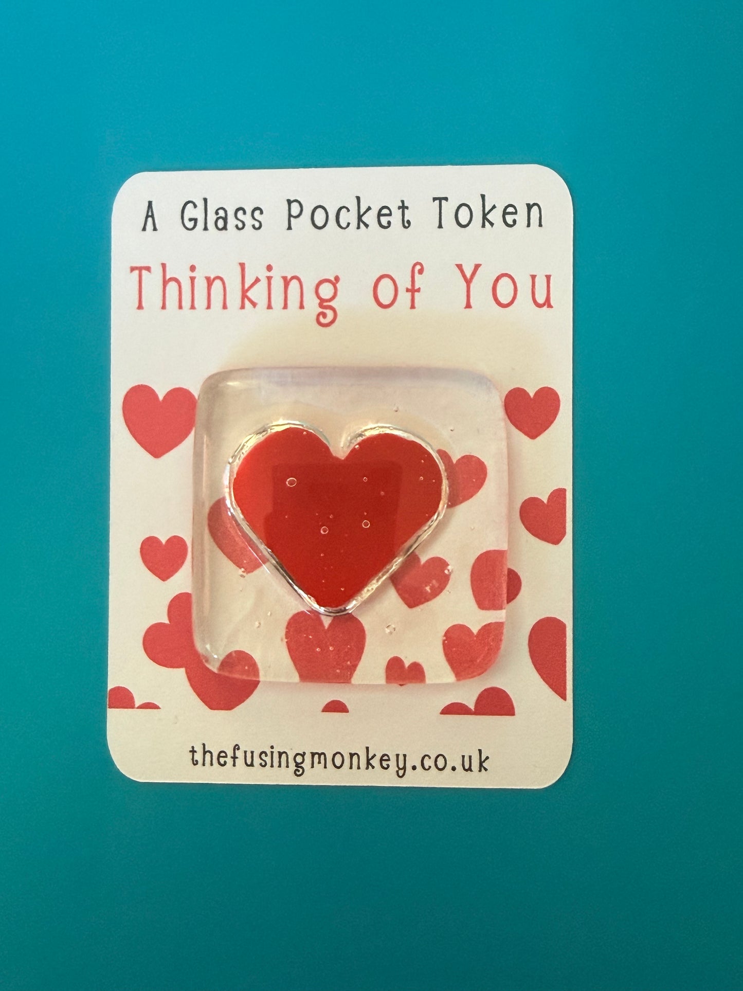 Tactile Translucent Glass Heart Pocket Token Gifts
