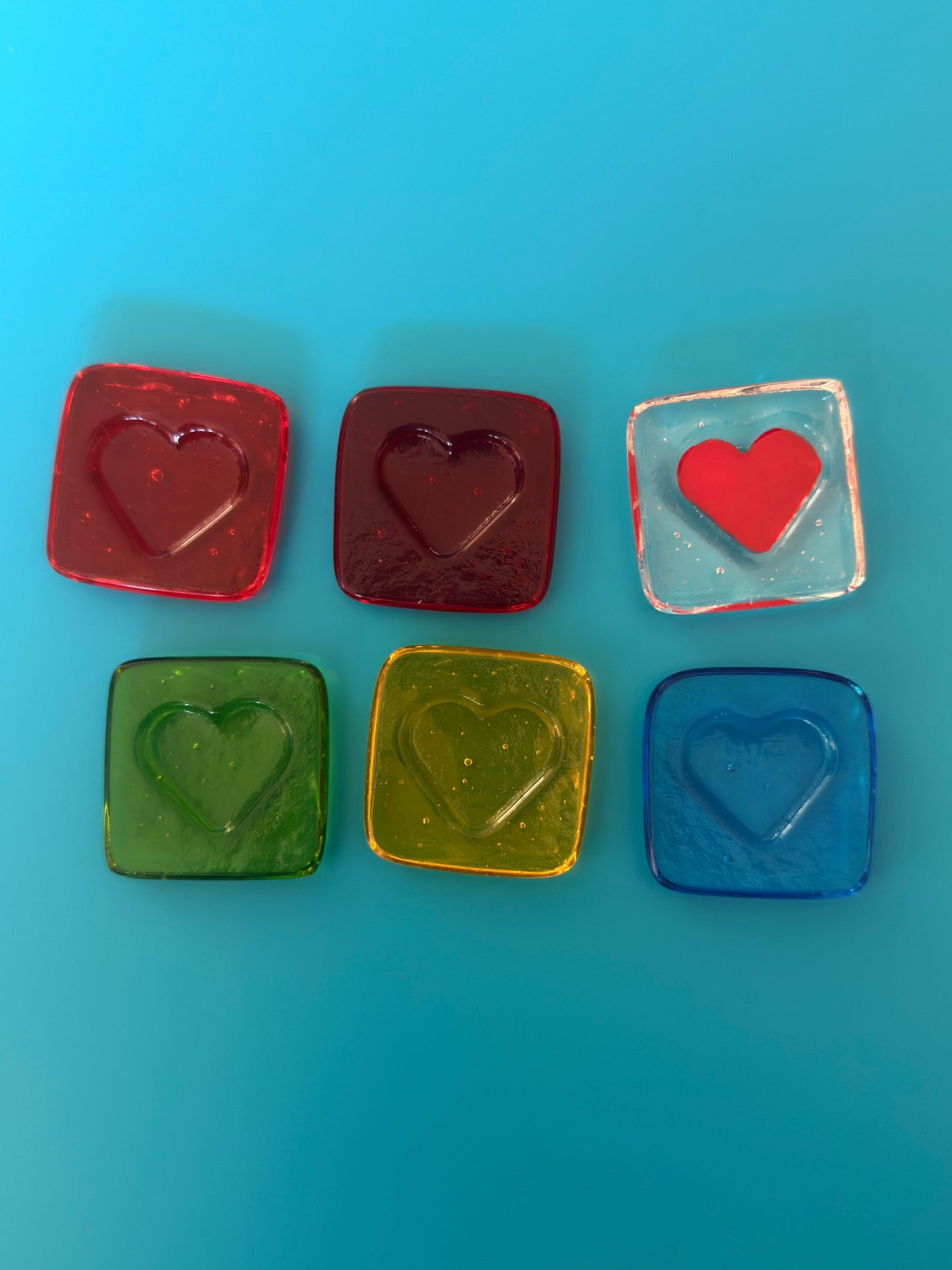 Tactile Translucent Glass Heart Pocket Token Gifts