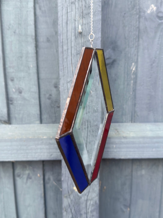 Handmade Stained Glass Hanging Decoration 18cm