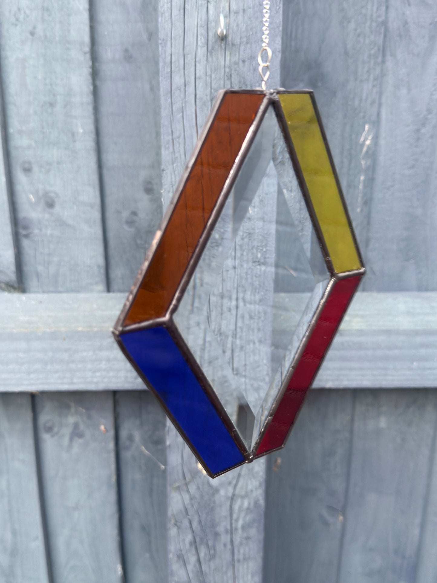 Handmade Stained Glass Hanging Decoration 18cm